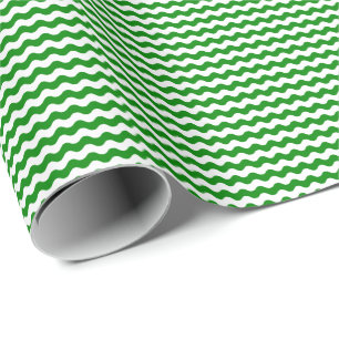 Regalo Papel verde y del blanco fino de las ondas de