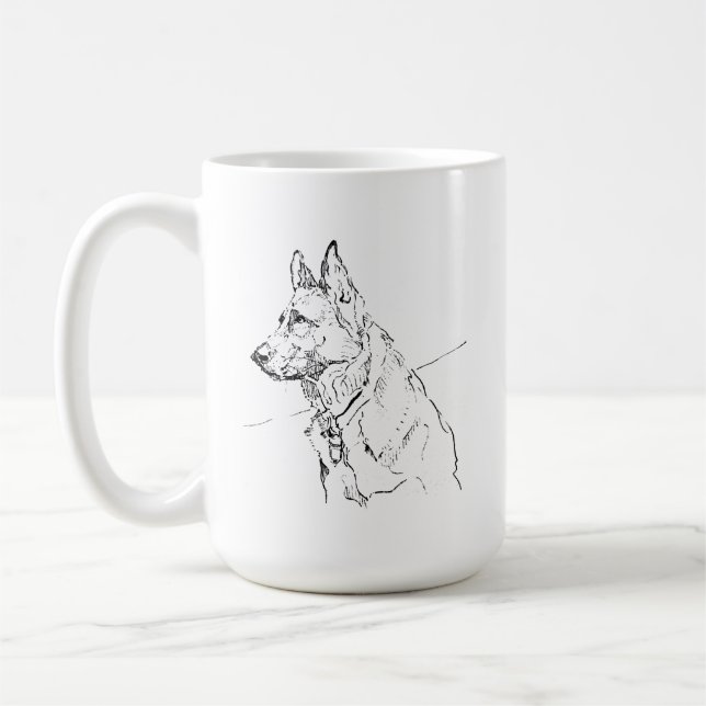 Regalo para Amante de Perros, Taza de Café Pastor  (Izquierda)