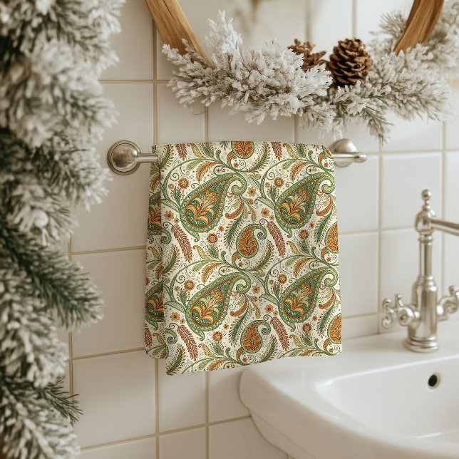 Regalo para Ancianos Acento de Baño Boho Paisley T (Gift for Elders Earthy Boho Paisley Bath Accent)