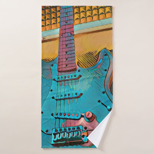 Regalo para el esposo guitarrista (Toalla de baño)