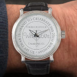 Regalo para el marido en su 70° reloj de cumpleaño<br><div class="desc">Guarda de regalo para el marido en su cumpleaños. Cuidado especial con inscripción. 70.º regalo de cumpleaños. Watch tiene inscripción más el mensaje "Con amor". También los nombres de cada socio. Cara de reloj blanco.</div>