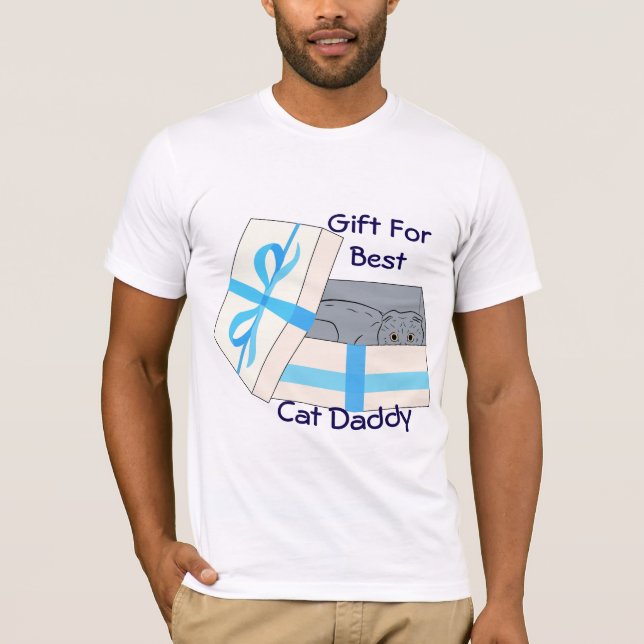 Regalo para el mejor gato papi camiseta de manga c (Anverso)