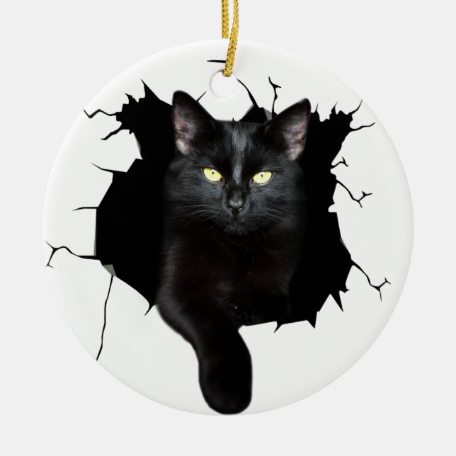 Regalo Para El Ornamento De Gato Negro De Gato De  (Frente)