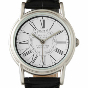 Regalo para la abuela en su reloj de cumpleaños