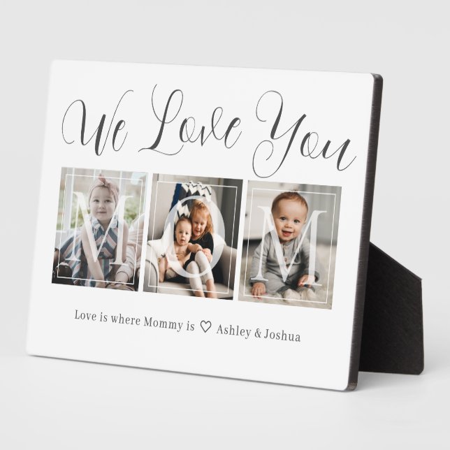 Regalo para Mamá 3 Colage de Fotos Placa (Lado)