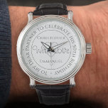 Regalo para pareja en su reloj de cumpleaños númer<br><div class="desc">Reloj de regalo para Partner en su cumpleaños. Cuidado especial con inscripción. 50.º regalo de cumpleaños. Watch tiene inscripción más el mensaje "Con amor". También los nombres de cada socio. Cara de reloj blanco.</div>