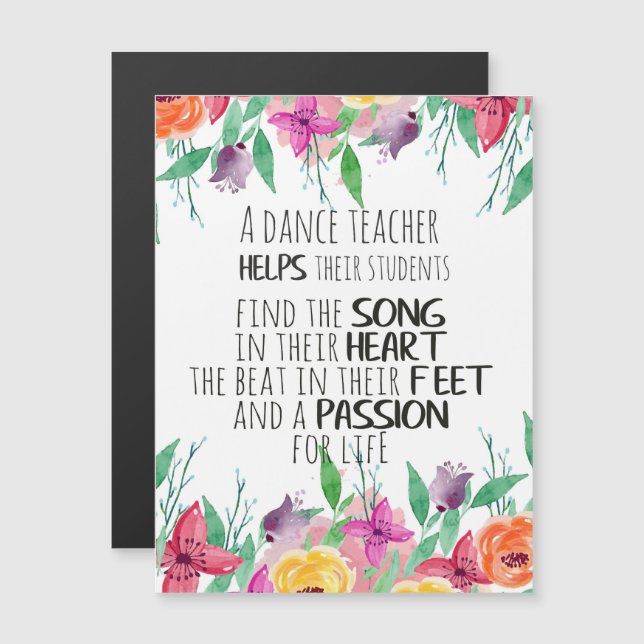 Regalo para profesor de baile Agradecimiento Cita  (Anverso/Reverso)