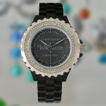 Regalo para socio. 60.º Reloj de Regalos de Cumple<br><div class="desc">Reloj de regalo para la pareja en su cumpleaños. Cuidado especial con inscripción. Regalo de cumpleaños 60. Watch tiene inscripción más el mensaje "Con amor". También los nombres de cada socio. Cara de reloj negro.</div>