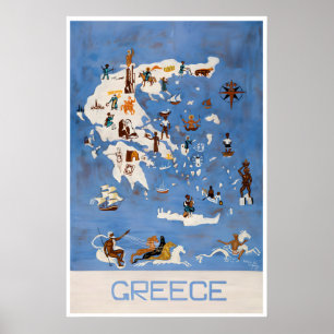Regalo para viajero griego Arte vintage Grecia Via