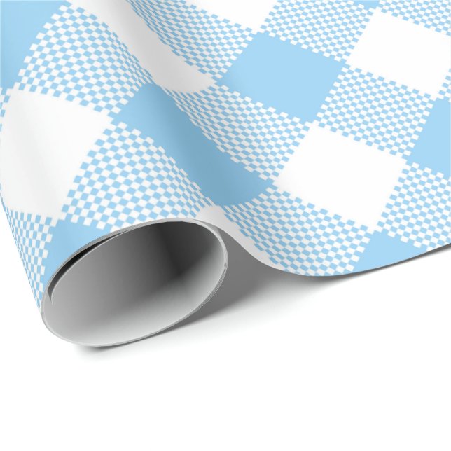 Regalo Partida de costuras: Papel de ajuste de Gingham az (Esquina del rollo)