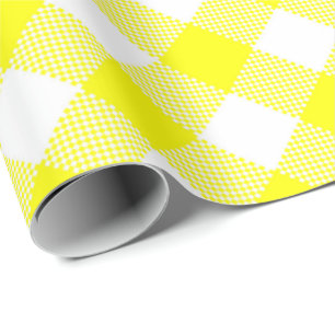 Regalo Partida de costuras: Papel envuelto amarillo y bla