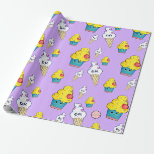 Regalo Pastel de Kawaii y Papel envuelto de helado