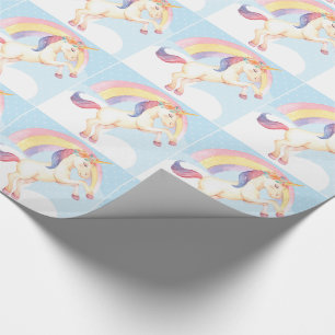 Regalo Pastel de unicornio, nubes, papel de envolvimiento