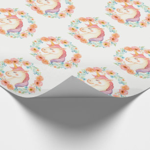 Regalo Pastel Unicornio, Papel de envolver de flores