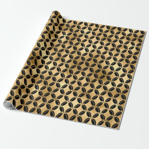 Regalo Patrón Art Déco de papel de aluminio negro y dorad