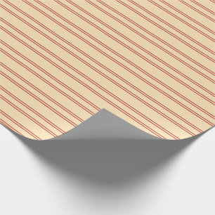 Regalo Patrón beige y rojo de papel de envolver rayas