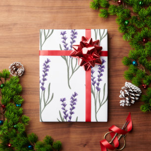 Regalo Patrón blanco del papel de envolvimiento de lavand