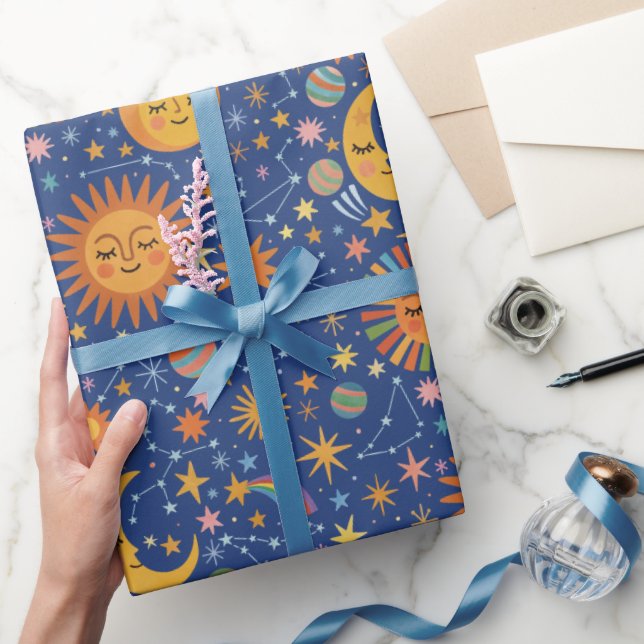 Regalo Patrón Celestial Dibujado a Mano - Rollo de Papel  (Regalar)