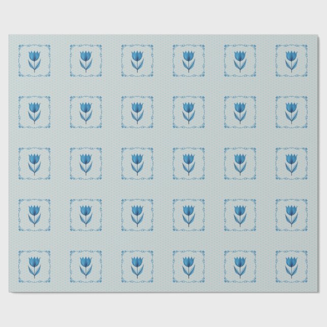 Regalo Patrón con un papel de envolver azul (Superficie plana)