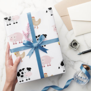 Regalo Patrón de animales de granja Papel de envolvimient