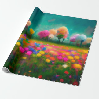 Regalo Patrón de colores vivos florales Papel de envolver