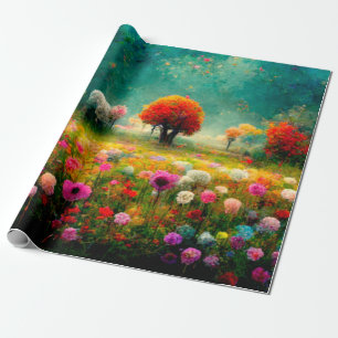 Regalo Patrón de diseño floral Papel de ajuste