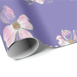 Regalo Patrón de dogwood sobre papel de envolver