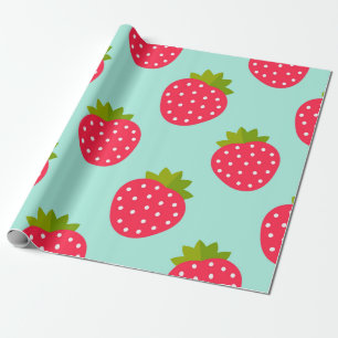 Regalo Patrón de fresas Papel de envolvimiento