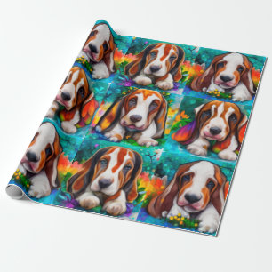 Regalo Patrón de perros perritos de base Papel de envolve