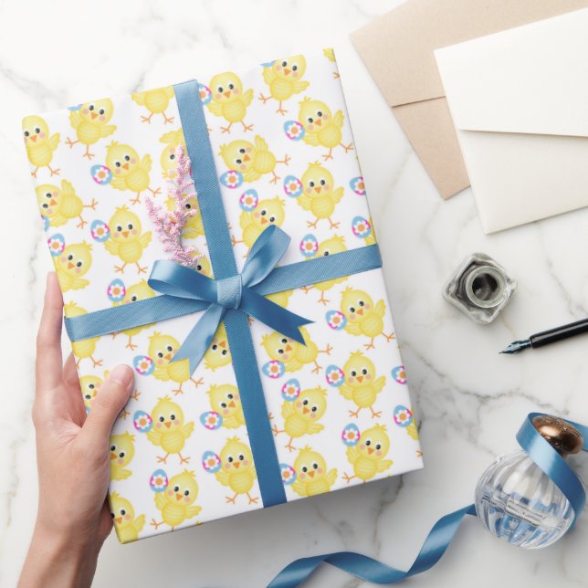 Regalo Patrón de pollo amarillo lindo | Papel de envolvim (Regalar)