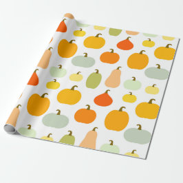Regalo Patrón de variedades de calabazas Papel de envolve