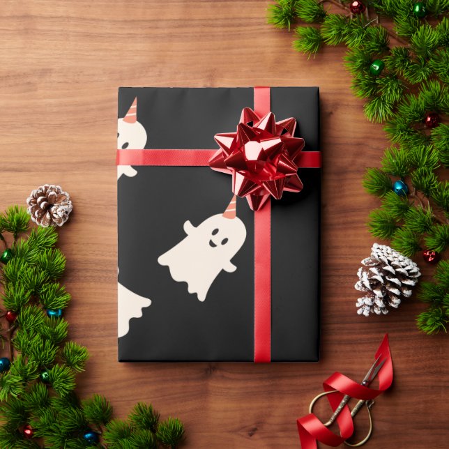 Regalo Patrón fantasma lindo Papel de envolvimiento con t (Regalo de vacaciones)