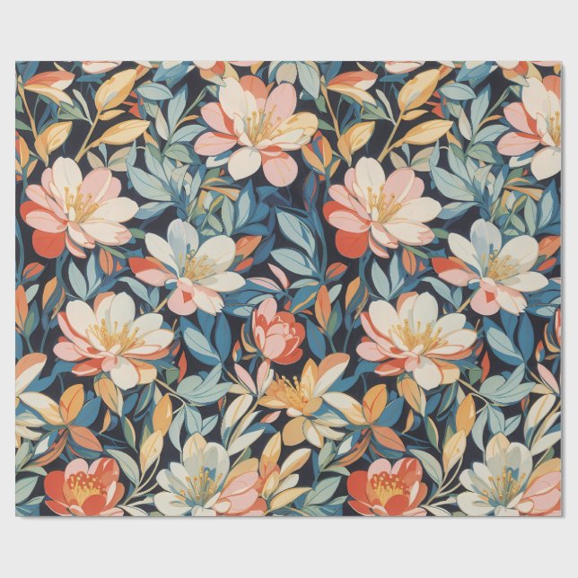 Regalo Patrón floral 10 | Papel de envolver (Superficie plana)