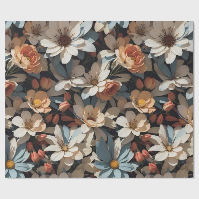 Regalo Patrón floral 14 | Papel de envolver (Superficie plana)