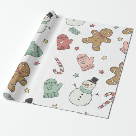 Regalo Patrón navideño adorable sin fisuras Papel de rega