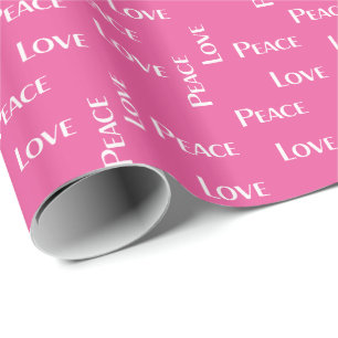 Regalo PAZ Y AMOR Papel de envolvimiento rosado