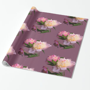 Regalo Peony Flowers hermoso papel de envolver