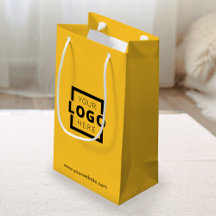 Bolsa de compras amarilla promocional con logotipo