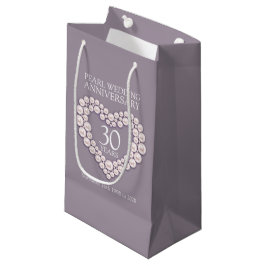 Regalo Pequeña Bolsa de fotos gris del aniversario de la Perla 30