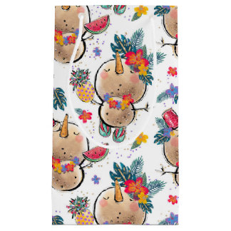 Regalo Pequeña Bolsa de Navidades blancos de Snowman tropical
