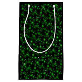Regalo Pequeña Bolsa de Navidades de luces verdes (negro)