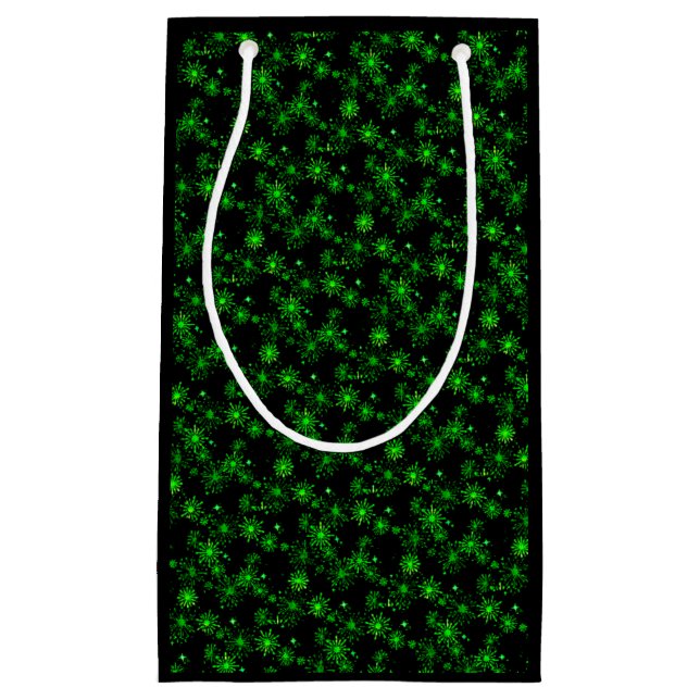 Regalo Pequeña Bolsa de Navidades de luces verdes (negro) (Anverso)