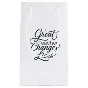 Regalo Pequeña Bolsa de papel de tipografía 'Un gran maestro camb