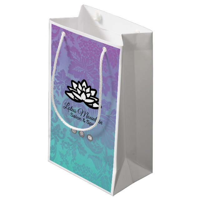 Regalo Pequeña Bolsa de Personalizable Ombre Damask (Angulo Anverso)