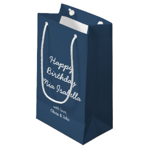 Regalo Pequeña Color de tendencia Personalizado azul serio Bolsa 