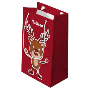 Regalo Pequeña Divertido reno nombre personalizado y bolsa de reg