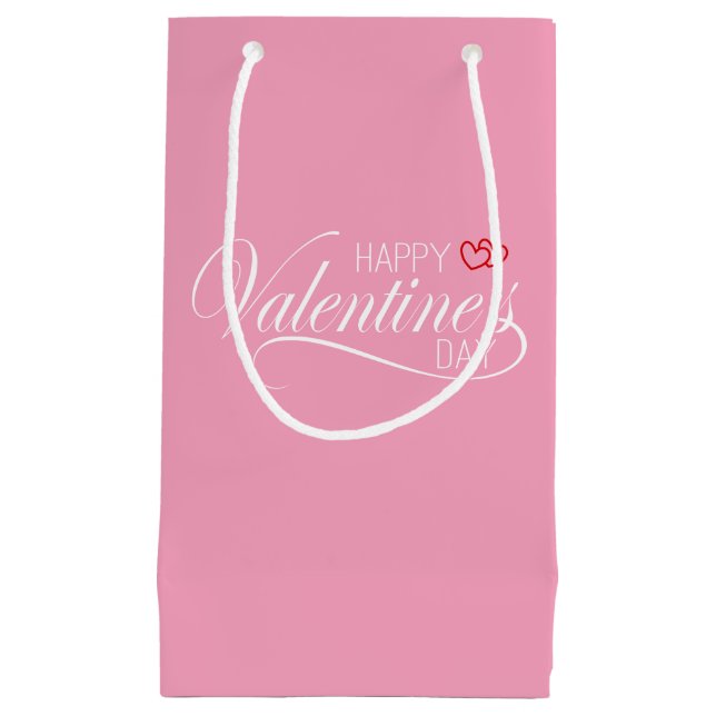 Regalo Pequeña Feliz caligrafía del Día de San Valentín | Bolsa d (Anverso)