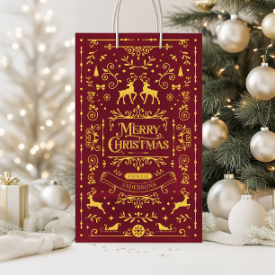 Regalo Pequeña Festividad Feliz Navidad Feria Roja Bolsa de regal