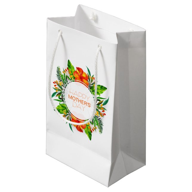 Regalo Pequeña Floral tropical feliz día de la madre | Bolsa de r (Angulo Anverso)