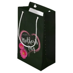 Regalo Pequeña Flores de corazón rosadas Día de la madre - Bolsa 